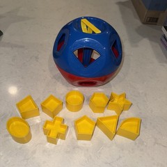 Vtg. Tupperware Shape O Ball Classic Tupper Toys Complete 10 Shapes & Sorter