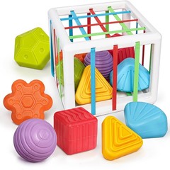 Montessori Toys 1 Year Old Sensory Shape Cube Baby Learning Development 6pcs Set